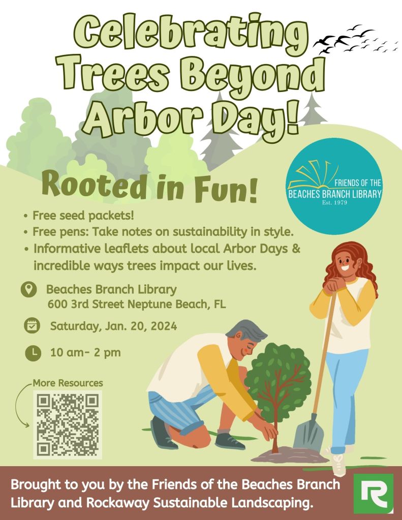 celebrate trees flier for rockaway and library