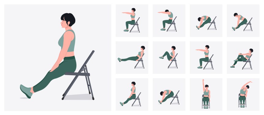 various chair yoga poses